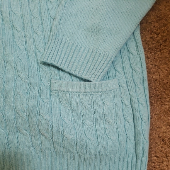Allison Daley button up sweater with pockets blue 3x - Picture 2 of 6